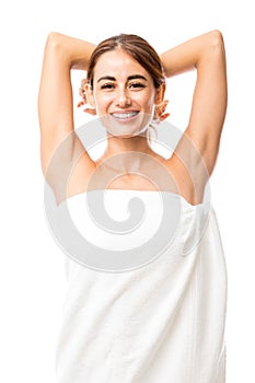 Smiling Mid Adult Woman With Clean Fresh Skin