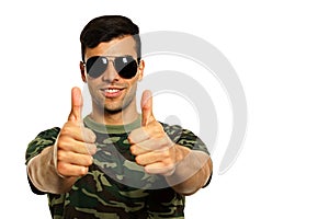 Smiling military man