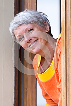 Smiling modern mature woman