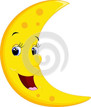 Smiling Moon Cartoon