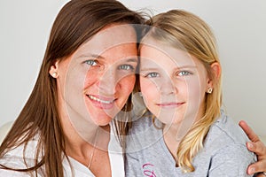 Smiling mother with daughter