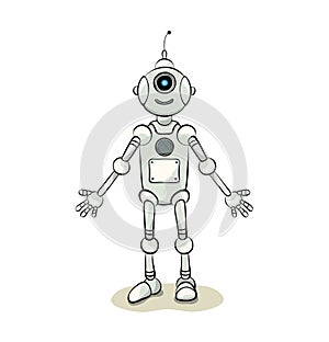 Smiling natured robot assistant