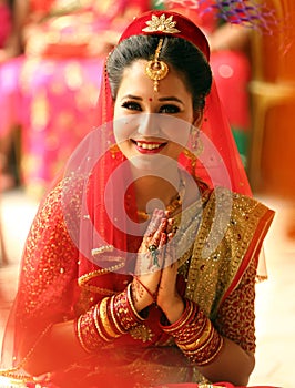 Smiling Nepali Bride