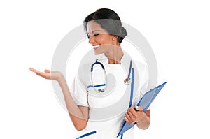 Smiling nurse display