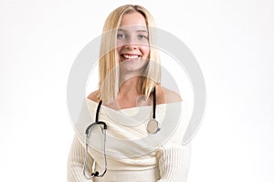 Smiling nurse with stethoscope