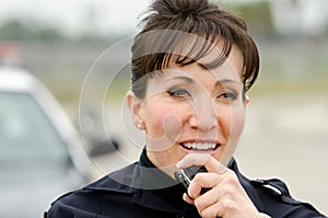 Smiling officer