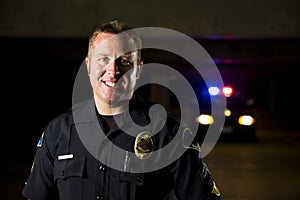 Smiling officer