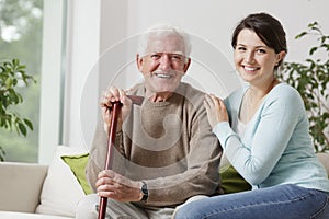 Smiling old man photo