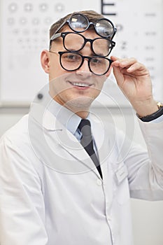 Smiling Ophthalmologist Wearing Glasses