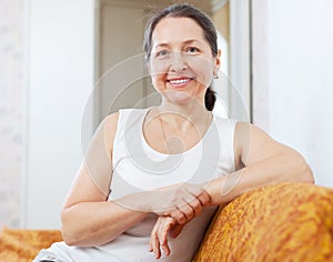 Smiling ordinary mature woman