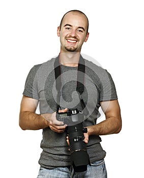 Smiling photographer