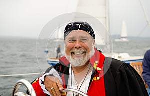 Smiling pirate skipper