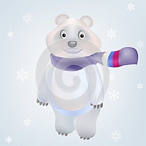 Smiling Polar Bear character in vector Olympic Gam