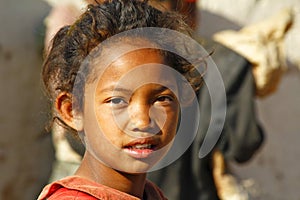 Smiling poor african girl