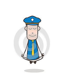 Smiling Postman Doing Meditation Vector