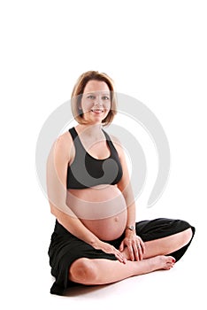 Smiling pregnant woman.