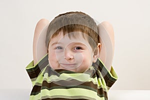 Smiling preschool boy