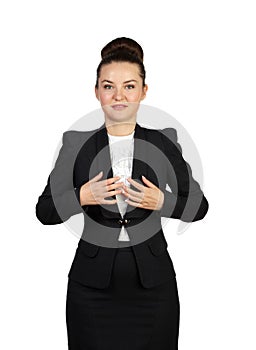 Smiling professional lady posing with arms on the chest