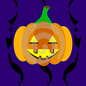 Smiling pumpkin on Halloween