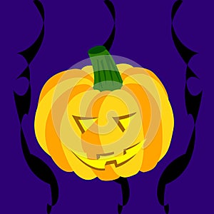 Smiling pumpkin on Halloween