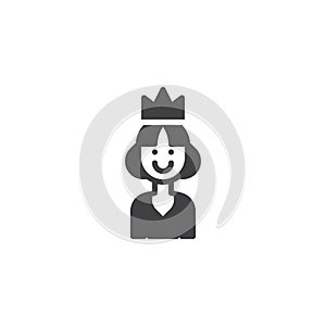 Smiling queen vector icon