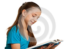 Smiling reading girl