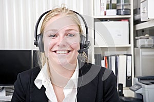 Smiling receptionist