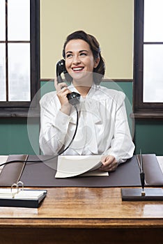 Smiling receptionist at work
