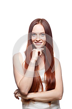 Smiling red haired girl