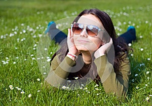 Smiling relaxing girl