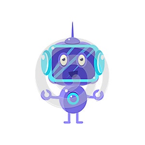 Smiling Robot With Dark Screen photo