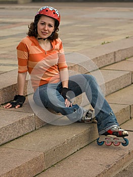 Smiling Rollerskating Girl