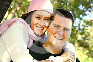 Smiling Romantic Couple Outdoor
