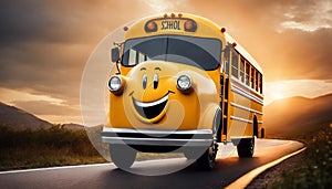 Smiling School Bus Journey