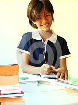 Smiling schoolgirl