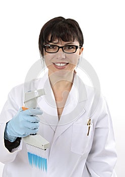 Smiling scientific researcher