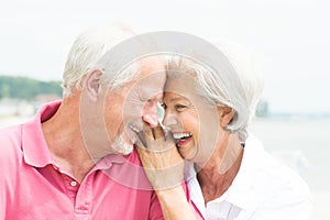 Smiling senior couple