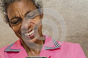 Smiling Senior Jamaican woman