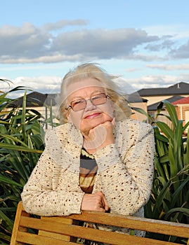 Smiling senior woman outdoor