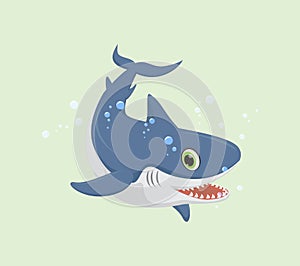 Smiling shark cartoon