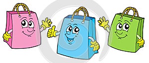 Smiling shopping bags