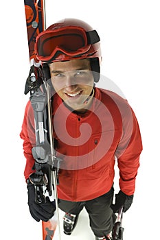 Smiling skier