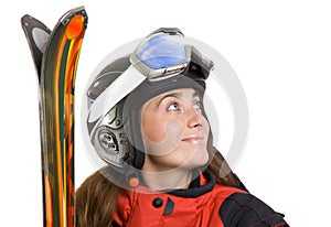 Smiling skier girl