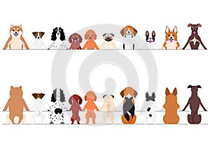 Smiling small dogs border set, front and back