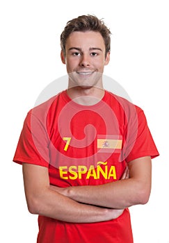 Smiling spanish soccer fan