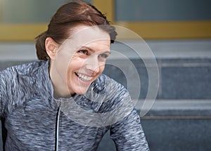 Smiling sporty woman