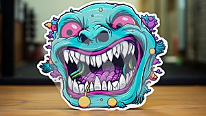 Smiling Sticker. Adorable smile, . Positive, bright and colorful full-mouth smile. Great for wallpapers, videos