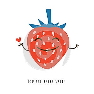 Smiling strawberry illustration