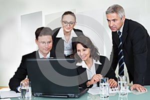 Smiling successful business team