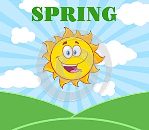 Smiling Summer Sun Cartoon Mascot Character